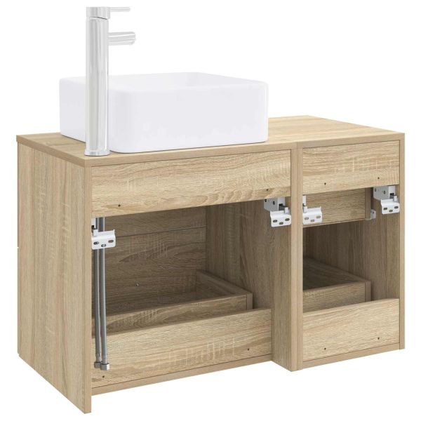 Комплект мебели за баня 2 pcs Дъб сонома Инженерна дървесина