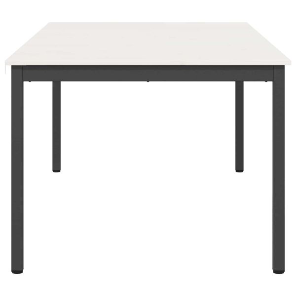 Трапезна маса Бяло 200 x 100 x 75 cm Солидно борово дърво