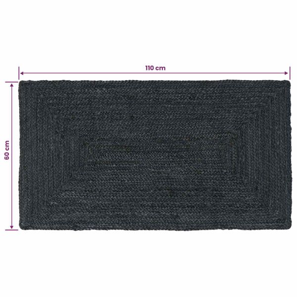 Килими за помещение Правоъгълна Тъмносиво 60 x 110 cm юта