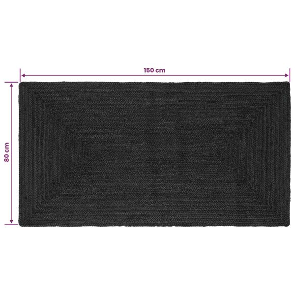 Килими за помещение Правоъгълна Тъмносиво 80 x 150 cm юта