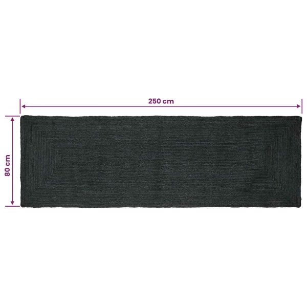 Килими за помещение Правоъгълна Тъмносиво 80 x 250 cm юта