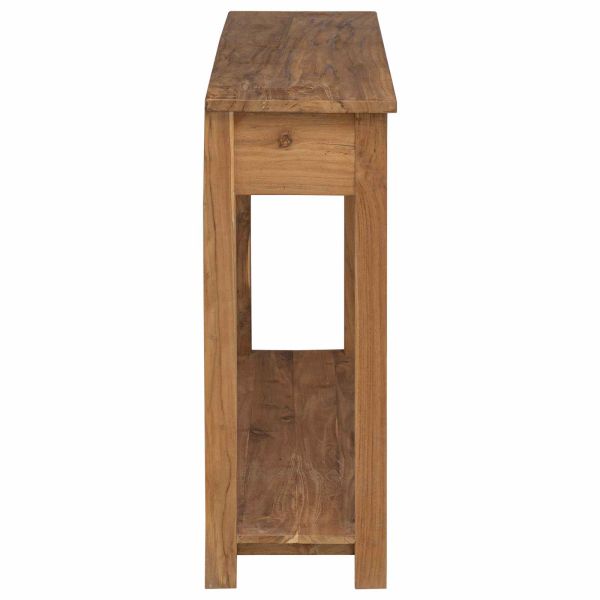 Конзолна маса Натурално 110 x 30 x 80 см Солидно тиково дърво