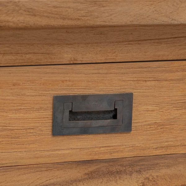 Конзолна маса Натурално 110 x 30 x 80 см Солидно тиково дърво