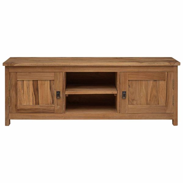 ТВ шкаф 110 x 30 x 40 cm Натурално Солидно тиково дърво