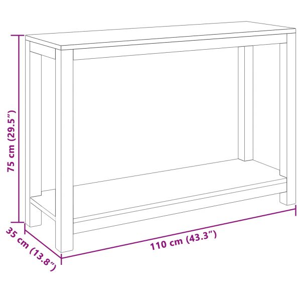 Конзолна маса Натурално 110 x 35 x 75 cm Солидно тиково дърво