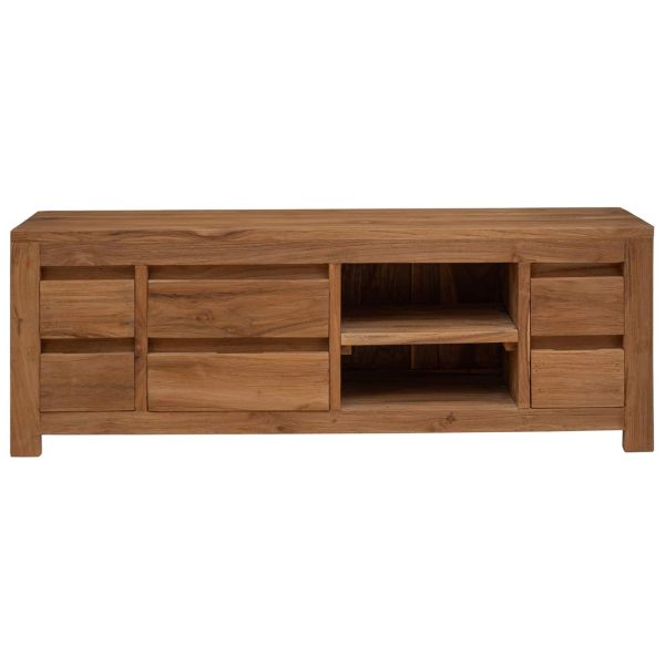 ТВ шкаф 110 x 30 x 40 cm Натурално Солидно тиково дърво