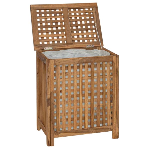 Кошница за Пране Натурално 50 x 35 x 60 cm Солидно тиково дърво