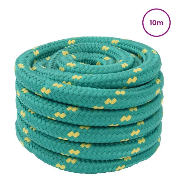 Въже за лодка 10 m 5 Зелено ПП