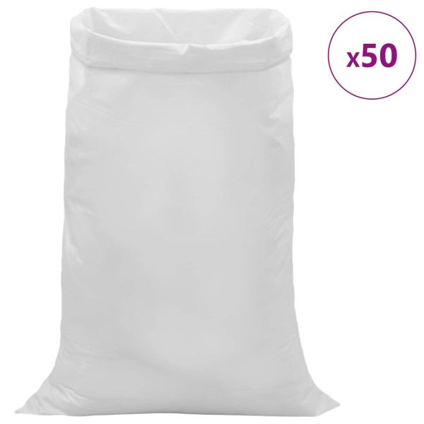 Тъкани чували 50 pcs Бяло 80 x 125 см ПП