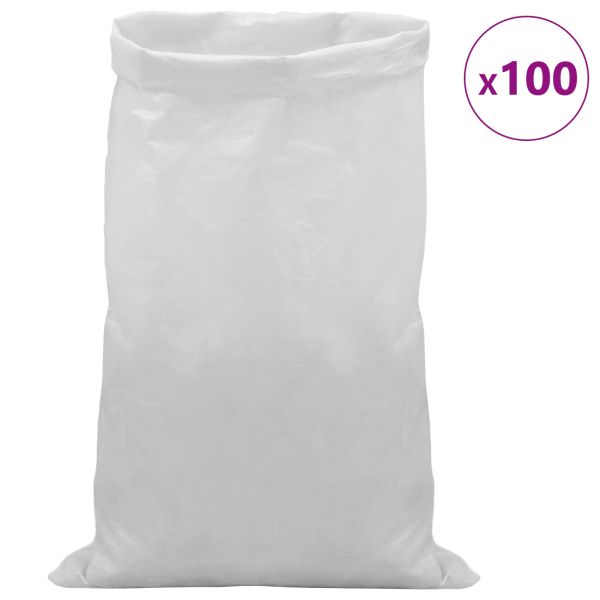 Тъкани чували 100 pcs Бяло 65 x 105 см ПП