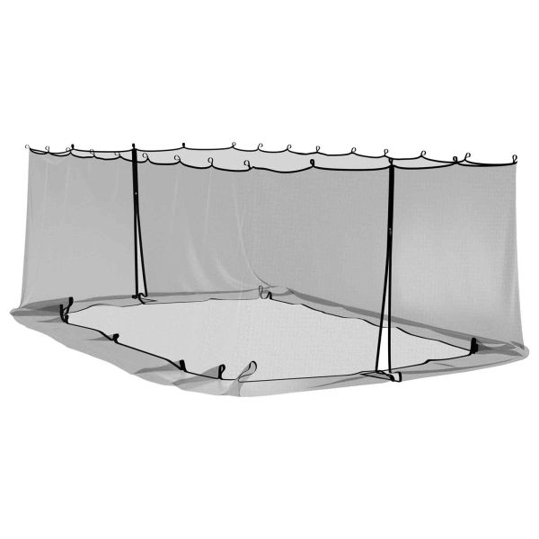 Комарна мрежа за беседка 220 mesh Черно 6 x 3 x 2 m Полиестер