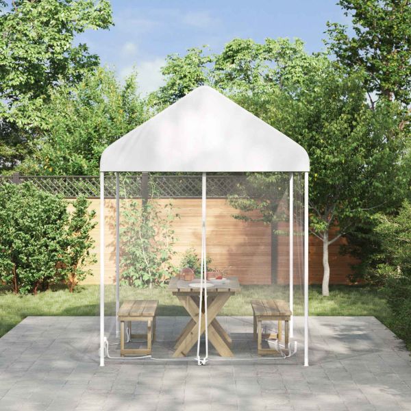 Комарна мрежа за беседка 220 mesh Бяло 2 x 2 x 2 m Полиестер