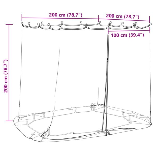 Комарна мрежа за беседка 220 mesh Бяло 2 x 2 x 2 m Полиестер