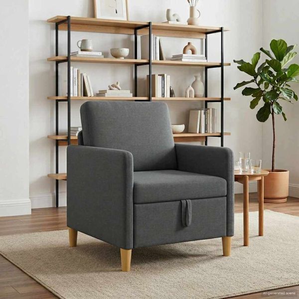 Диван с storage Тъмносиво 72 x 78 x 87 см Полиестер