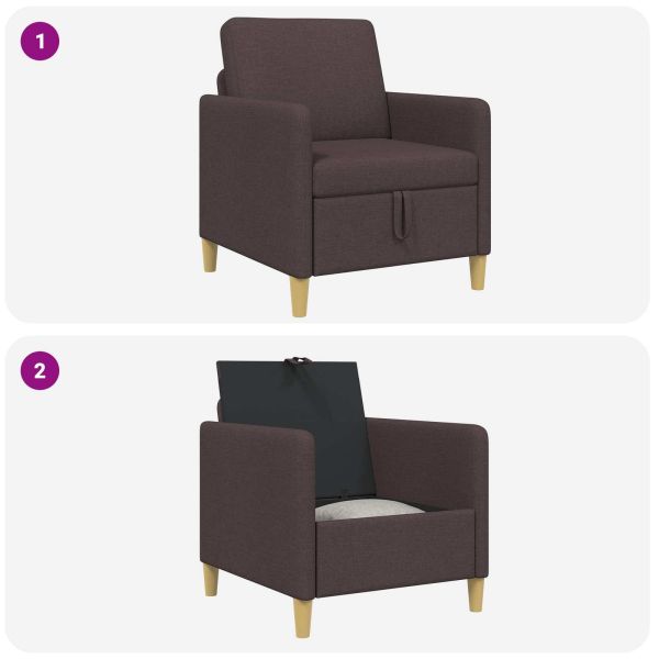 Диван с storage Тъмен кафяв 72 x 78 x 87 см Полиестер