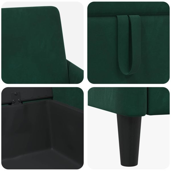 Диван с storage Тъмнозелено 72 x 78 x 87 см Полиестер