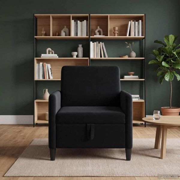 Диван с storage Черно 72 x 78 x 87 см Полиестер