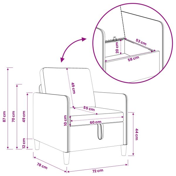 Диван с storage Кремаво 72 x 78 x 87 см Полиестер