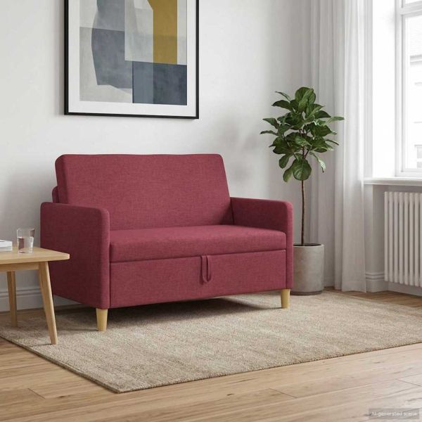 Диван с storage Виненочервен 122 x 78 x 87 см Полиестер
