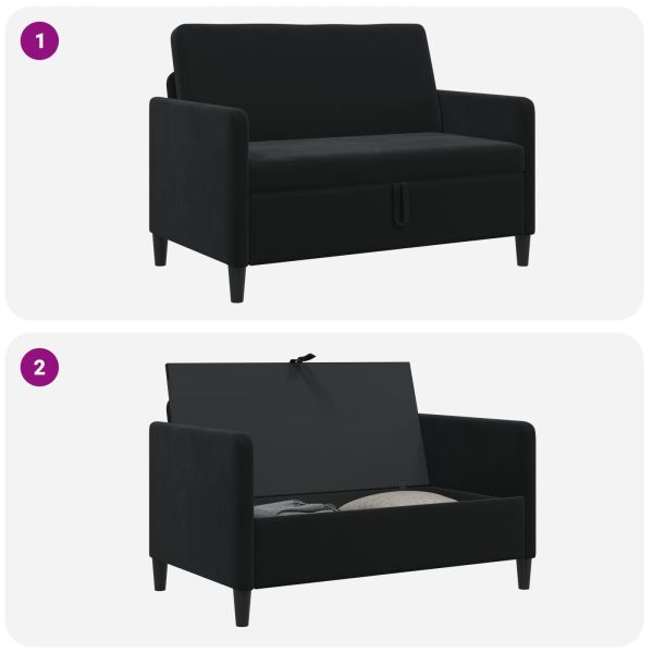 Диван с storage Черно 122 x 78 x 87 см Полиестер