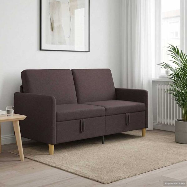 Диван с storage Тъмен кафяв 152 x 78 x 87 см Полиестер