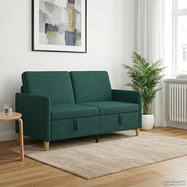 Диван с storage Тъмнозелено 152 x 78 x 87 см Полиестер