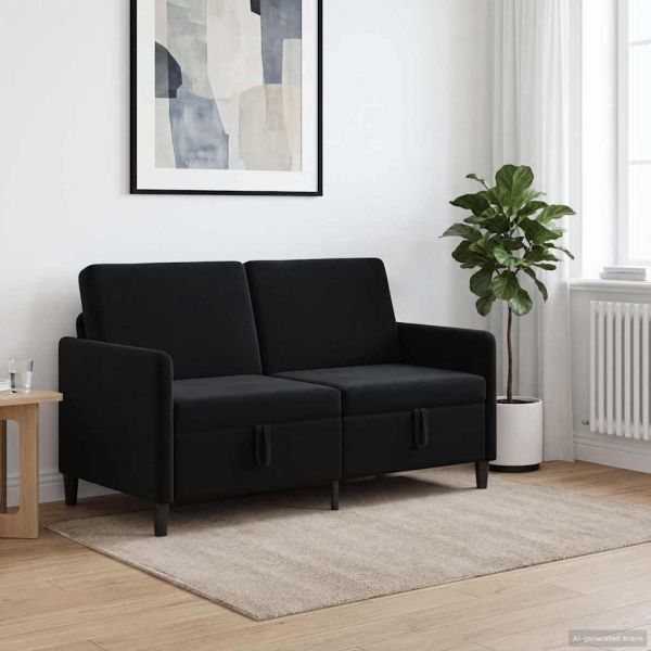 Диван с storage Черно 152 x 78 x 87 см Полиестер