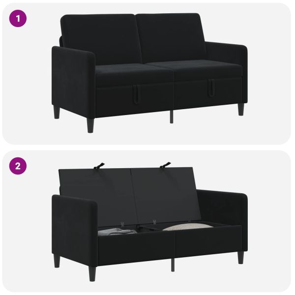 Диван с storage Черно 152 x 78 x 87 см Полиестер