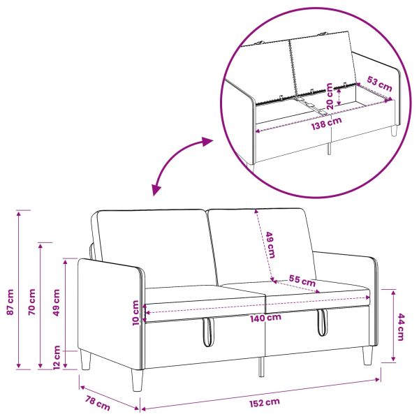 Диван с storage Тюркоаз 152 x 78 x 87 см Полиестер