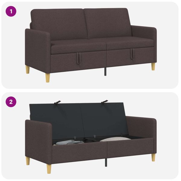 Диван с storage Тъмен кафяв 172 x 78 x 87 см Полиестер