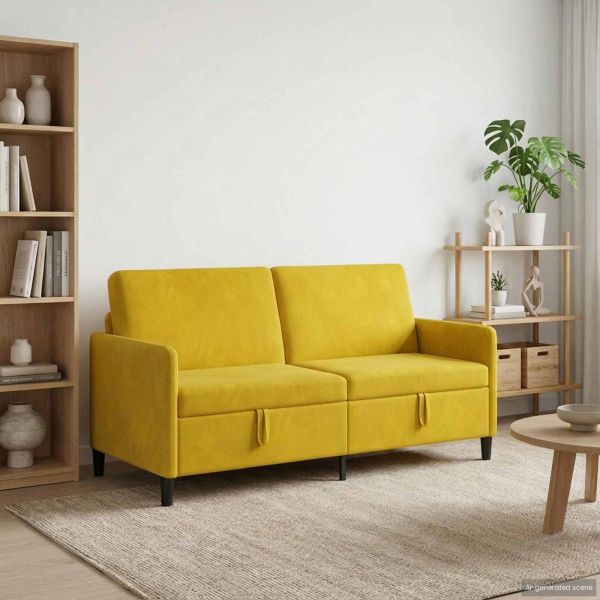 Диван с storage Жълто 172 x 78 x 87 см Полиестер