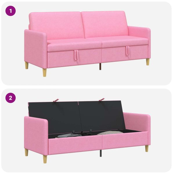 Диван с storage Розово 192 x 78 x 87 см Полиестер