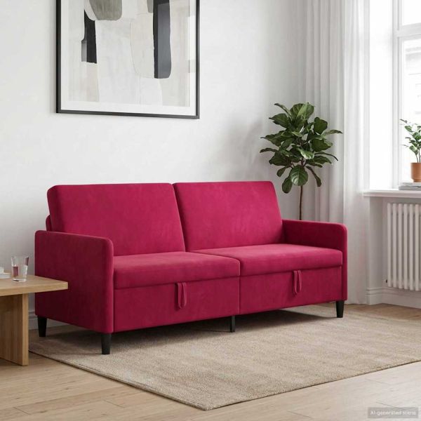 Диван с storage Виненочервен 192 x 78 x 87 см Полиестер