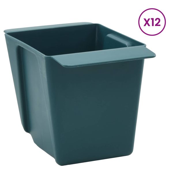 Кутиите за цветя за евро палети 12 pcs Зелено 14 x 9 x 9,5 см