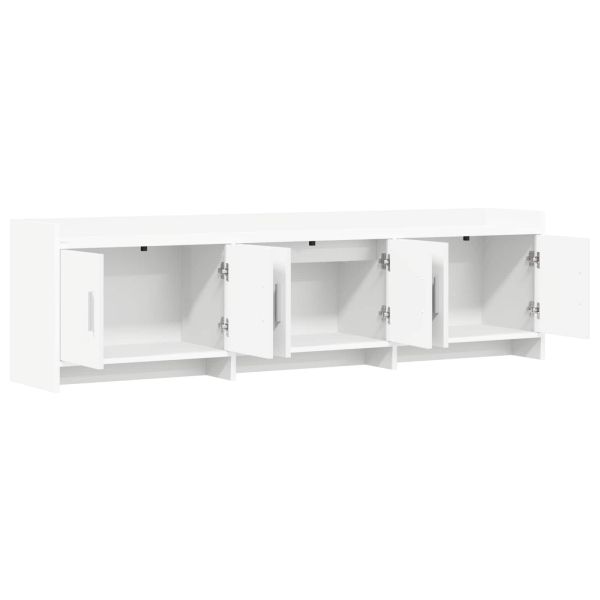 ТВ шкаф 168 x 33 x 47 см Бяло Инженерна дървесина