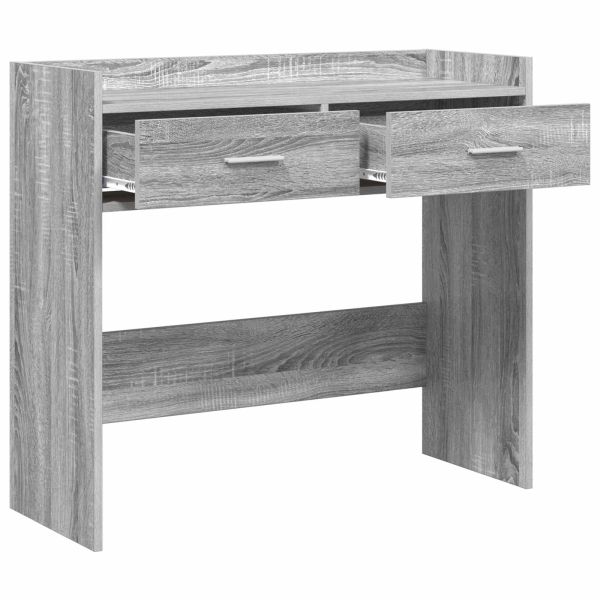 Конзолна маса Сив Сонома 90 x 35 x 80 см Инженерна дървесина