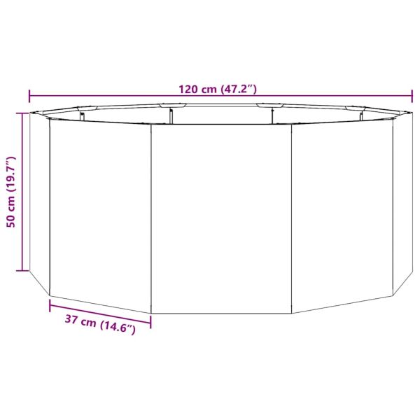 Кашпа Ръждясало 120 x 120 x 50 см Патинираща стомана