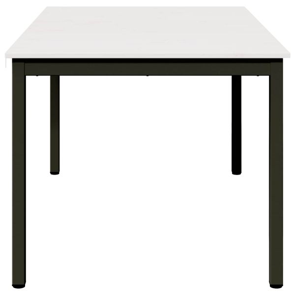 Трапезна маса Бяло 150 x 90 x 75 cm Солидно борово дърво