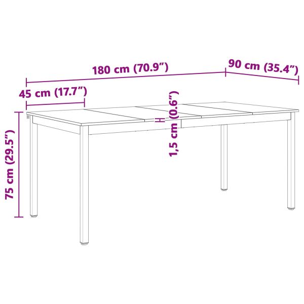 Трапезна маса Бяло 180 x 90 x 75 cm Солидно борово дърво