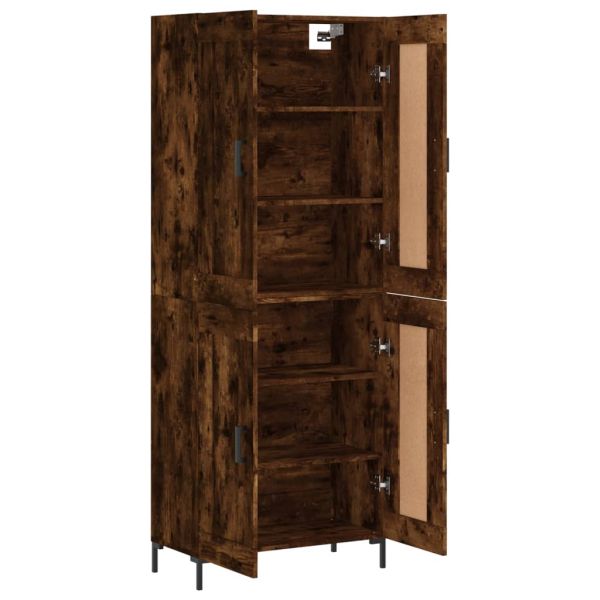 Висок шкаф, опушен дъб, 69,5x34x180 см, инженерно дърво