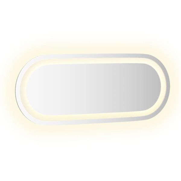 LED огледало за баня, 50x20 см, овално