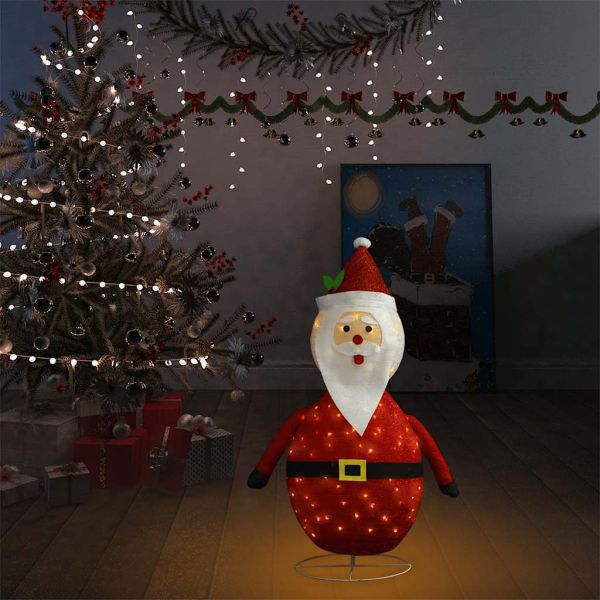 Декоративна фигура на Дядо Коледа с LED, лукс, плат, 90 см