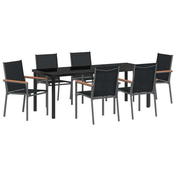 Комплект за хранене в градината 7 pcs Черно
