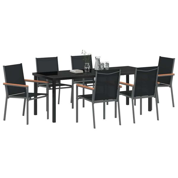 Комплект за хранене в градината 7 pcs Черно