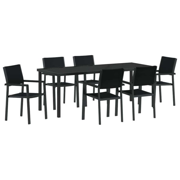 Комплект за хранене в градината 7 pcs Черно