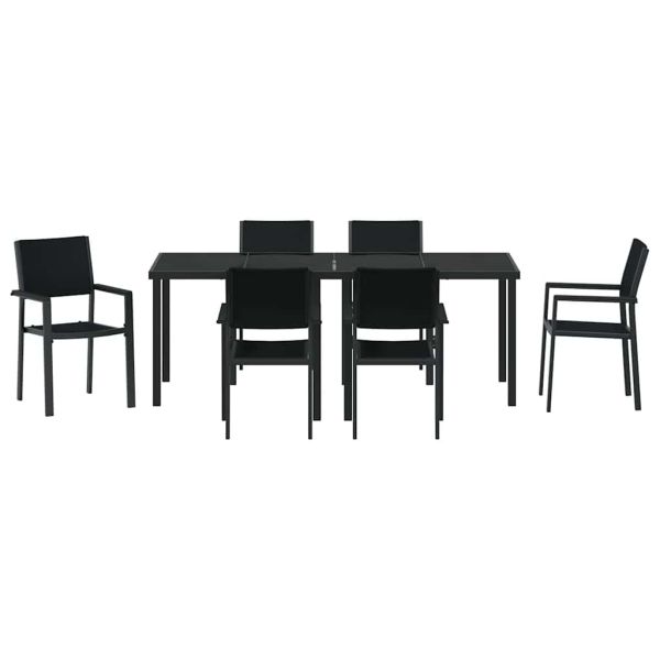 Комплект за хранене в градината 7 pcs Черно