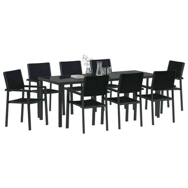 Комплект за хранене в градината 9 pcs Черно