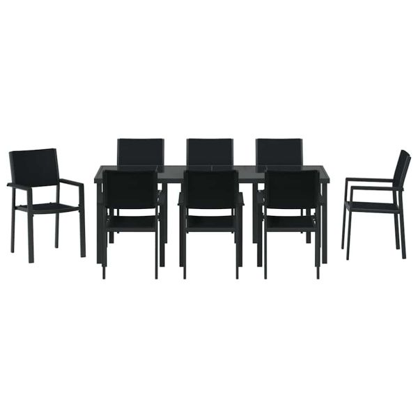 Комплект за хранене в градината 9 pcs Черно