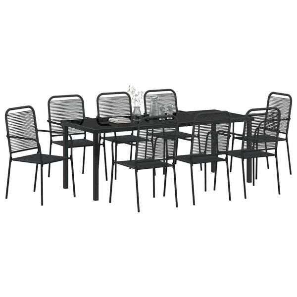 Комплект за хранене в градината 9 pcs Черно