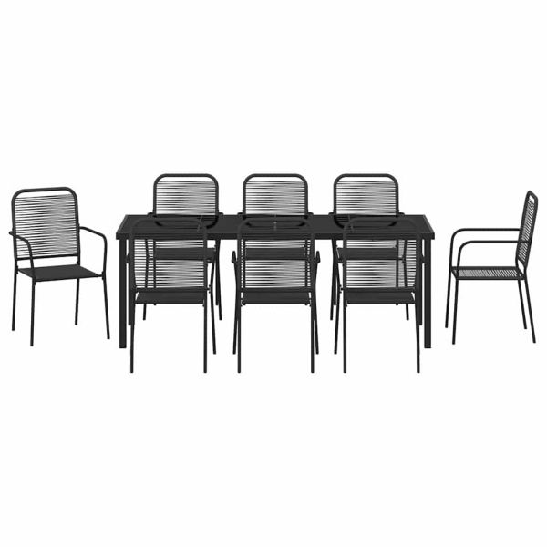 Комплект за хранене в градината 9 pcs Черно